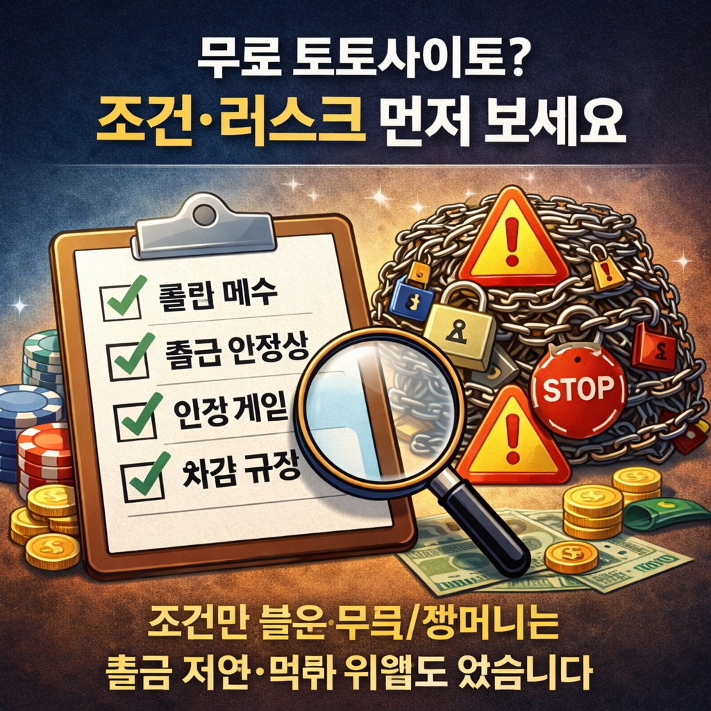 2026 무료 토토사이트 이용 전 롤링 조건과 출금 제한을 점검하는 체크리스트