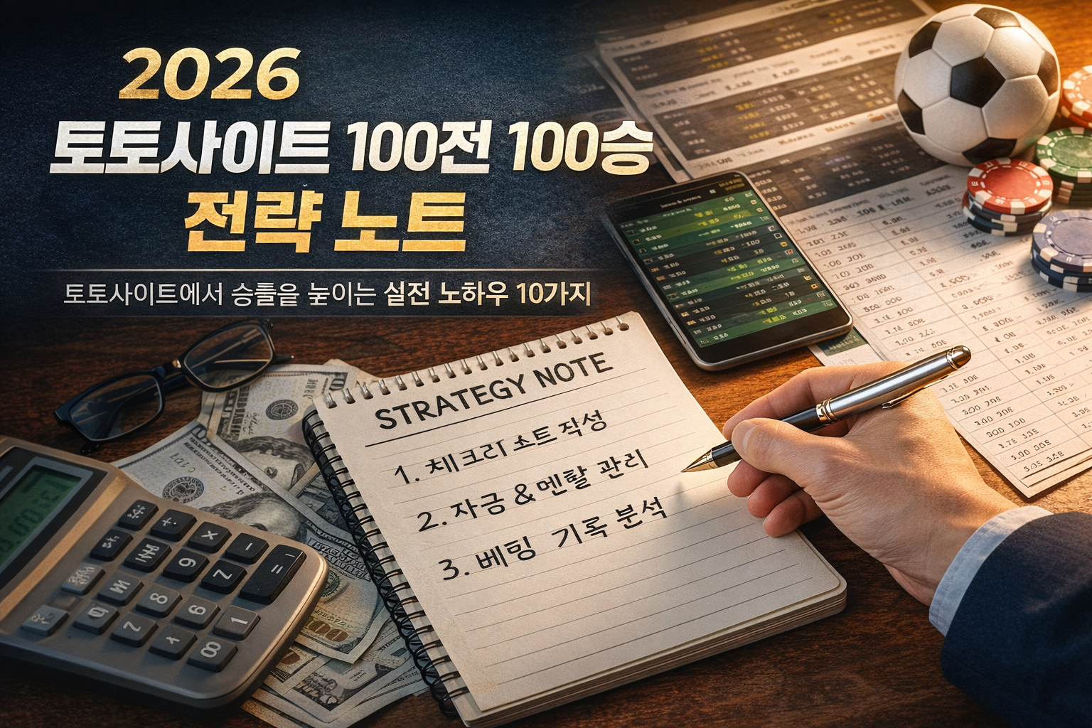 2026 토토사이트 100전 100승 전략 노트 | 겜블러 커뮤니티 alt="온라인 베팅에서 자금과 리스크를 관리하는 방법"