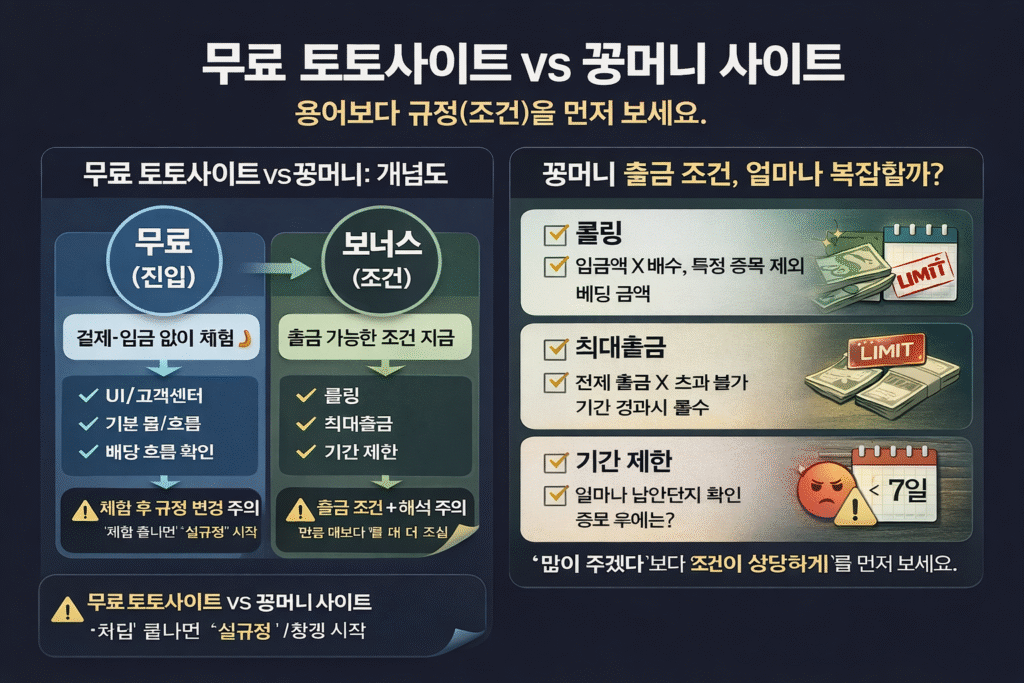 무료 토토사이트 와 꽁머니 사이트 기간 제한과 규정 위반 시 출금 불가 경고 이미지