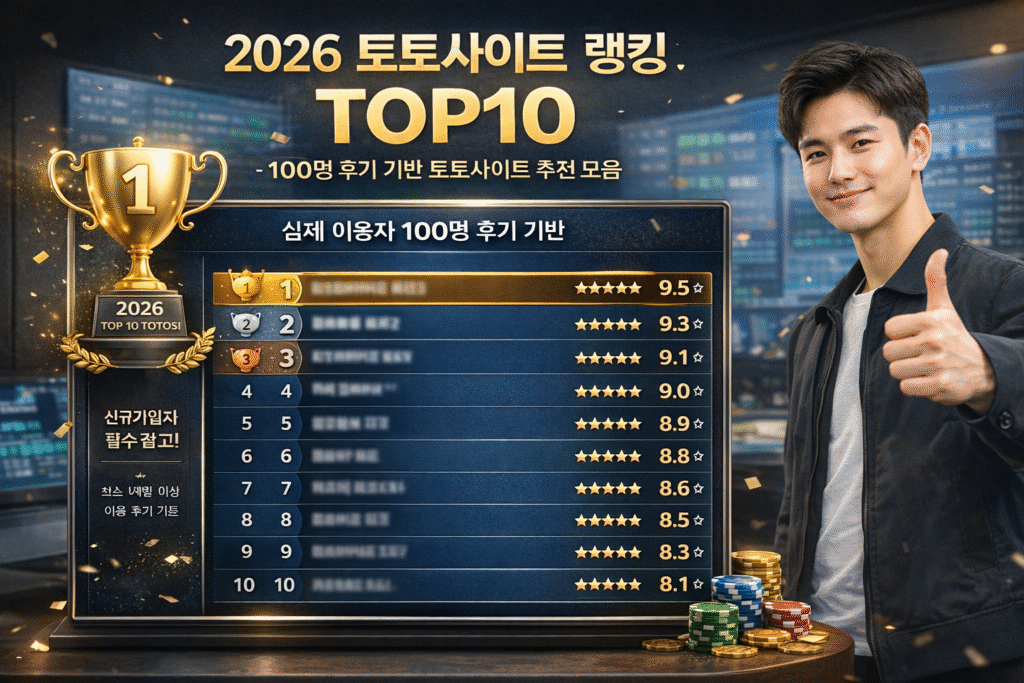 2026는도 순위 모음을 토토사이트 랭킹 TOP10 – 100명 후기 기반 나눔